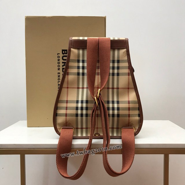 Burberry專門店新款女士後背包書包 巴寶莉中古格紋面雙肩包 yxb1007